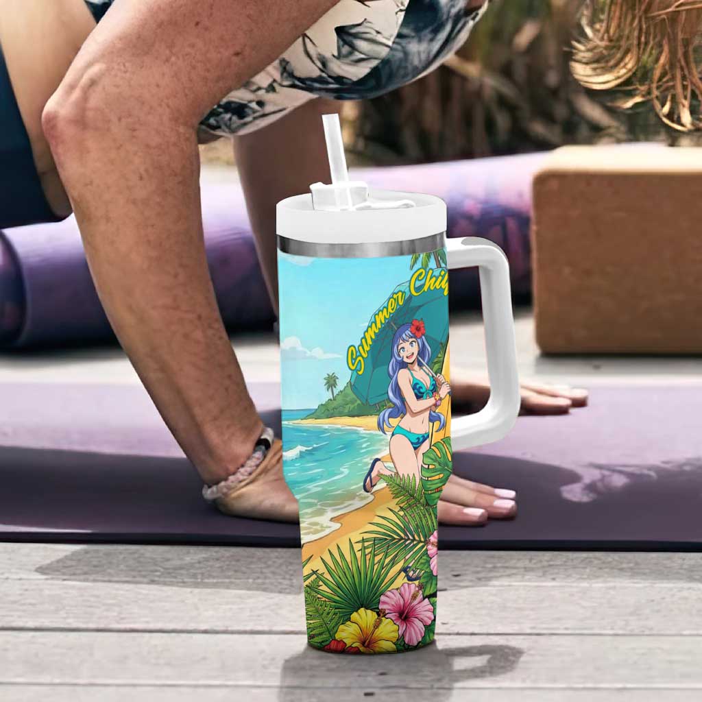 Nejire Hado Summer Chill Tumbler With Handle Tropical Anime Surfside Art