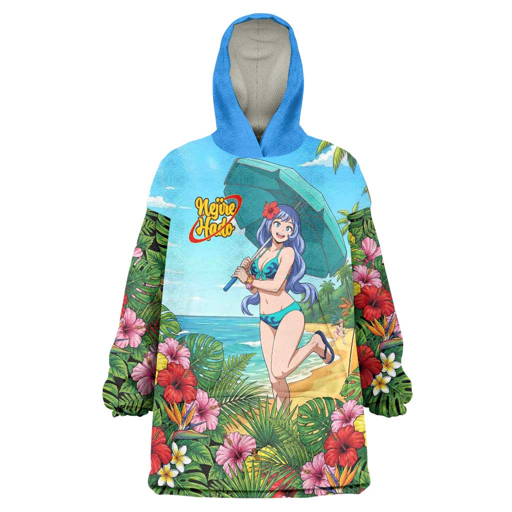 Nejire Hado Summer Chill Wearable Blanket Hoodie Tropical Anime Surfside Art