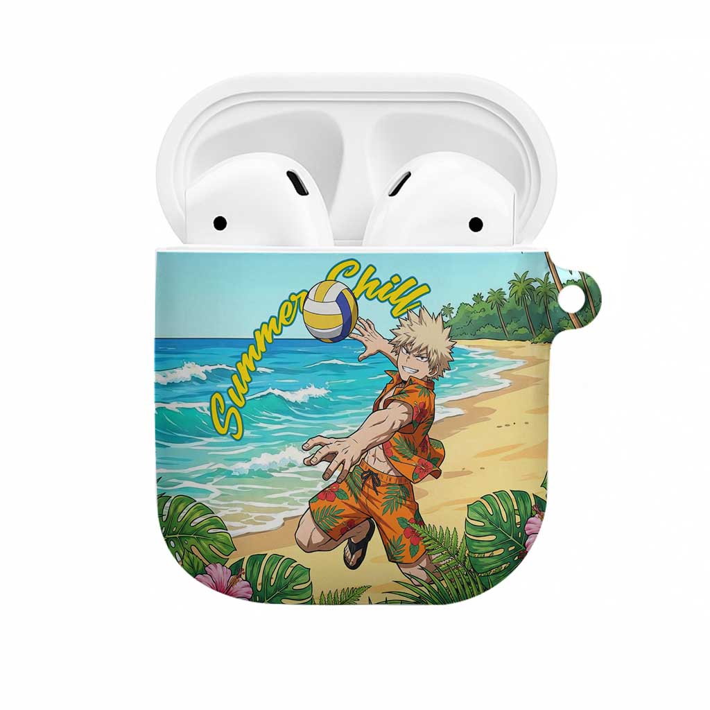 Katsuki Bakugo Summer Chill AirPods Case Tropical Anime Action Scene