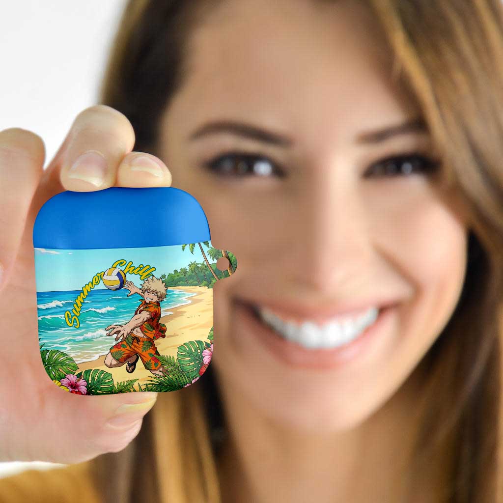 Katsuki Bakugo Summer Chill AirPods Case Tropical Anime Action Scene