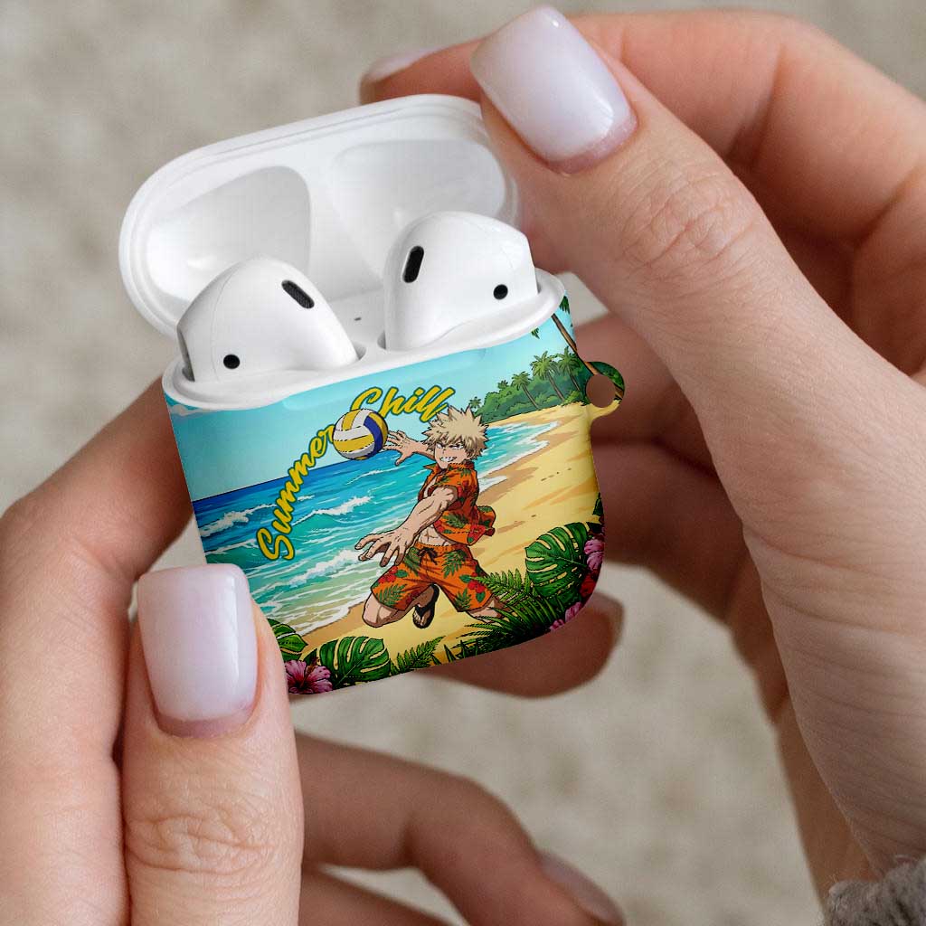 Katsuki Bakugo Summer Chill AirPods Case Tropical Anime Action Scene