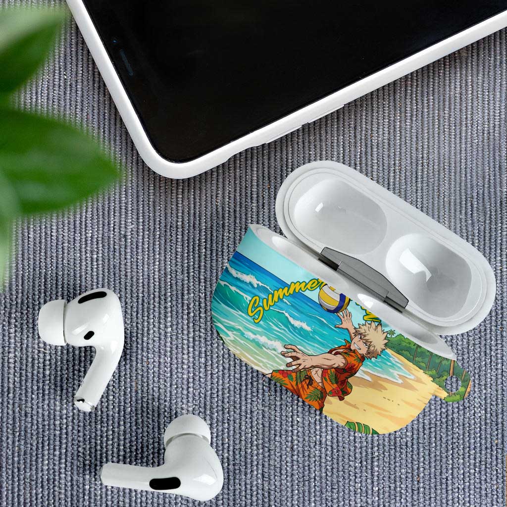 Katsuki Bakugo Summer Chill AirPods Case Tropical Anime Action Scene