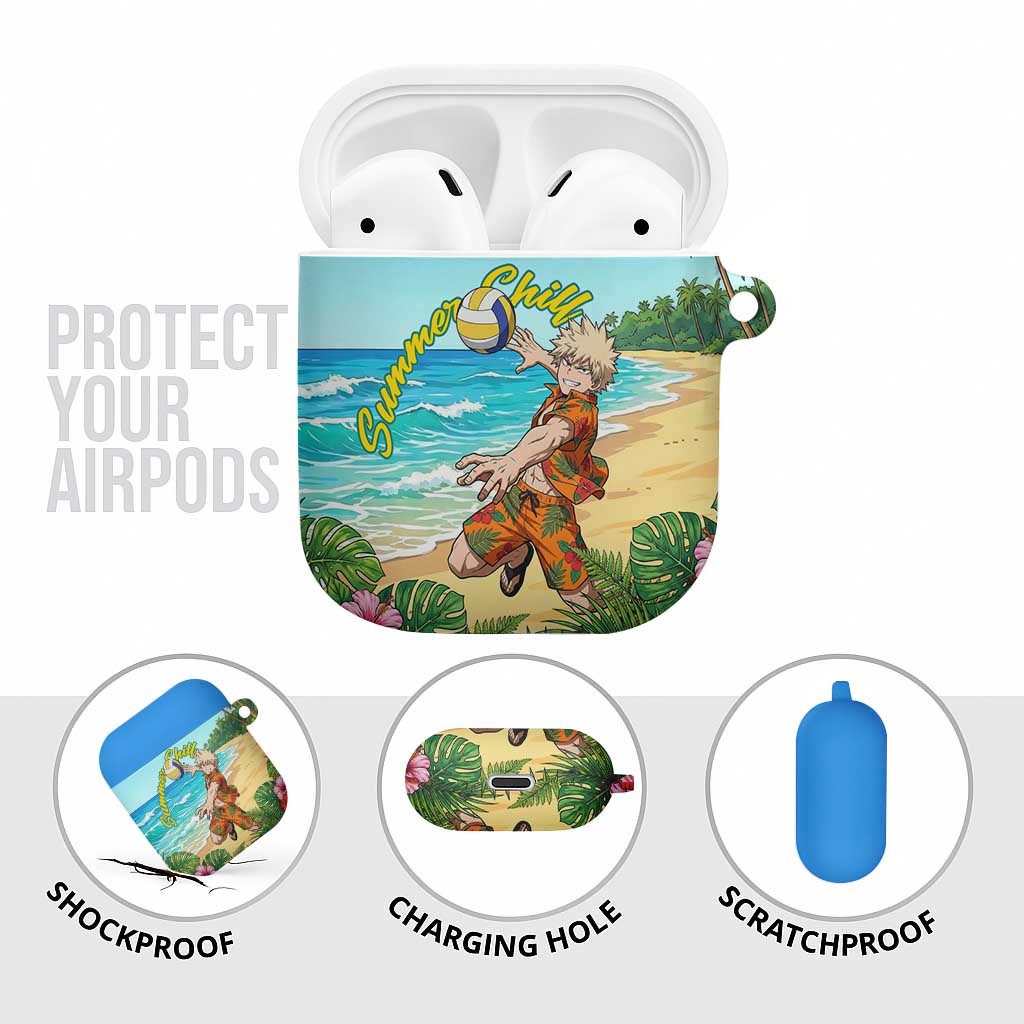 Katsuki Bakugo Summer Chill AirPods Case Tropical Anime Action Scene
