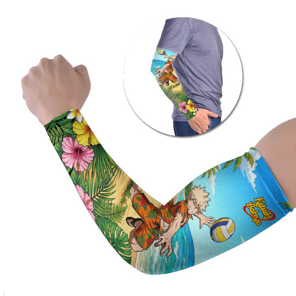 Katsuki Bakugo Summer Chill Arm Sleeves Tropical Anime Action Scene