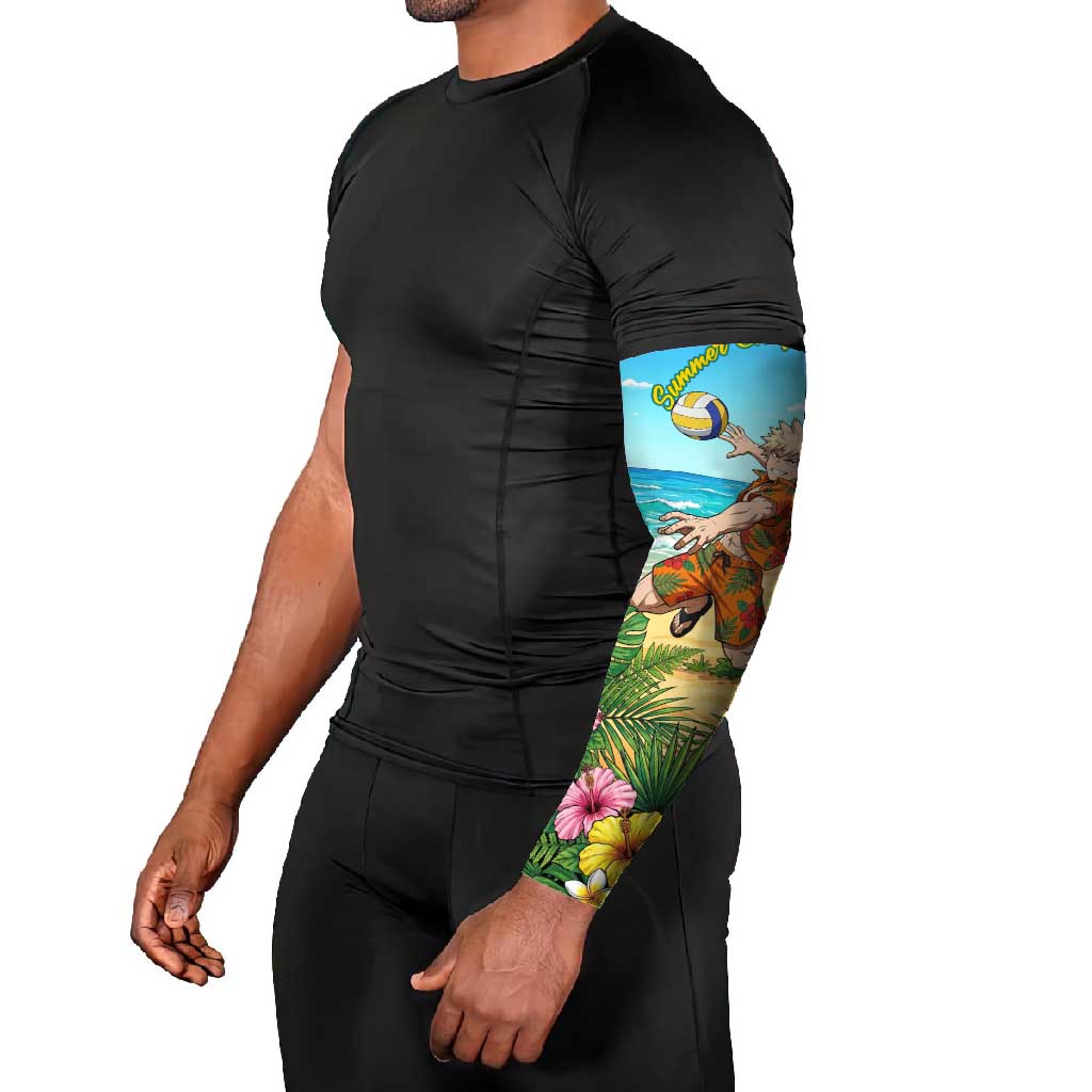 Katsuki Bakugo Summer Chill Arm Sleeves Tropical Anime Action Scene