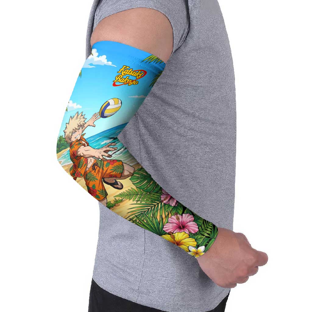 Katsuki Bakugo Summer Chill Arm Sleeves Tropical Anime Action Scene