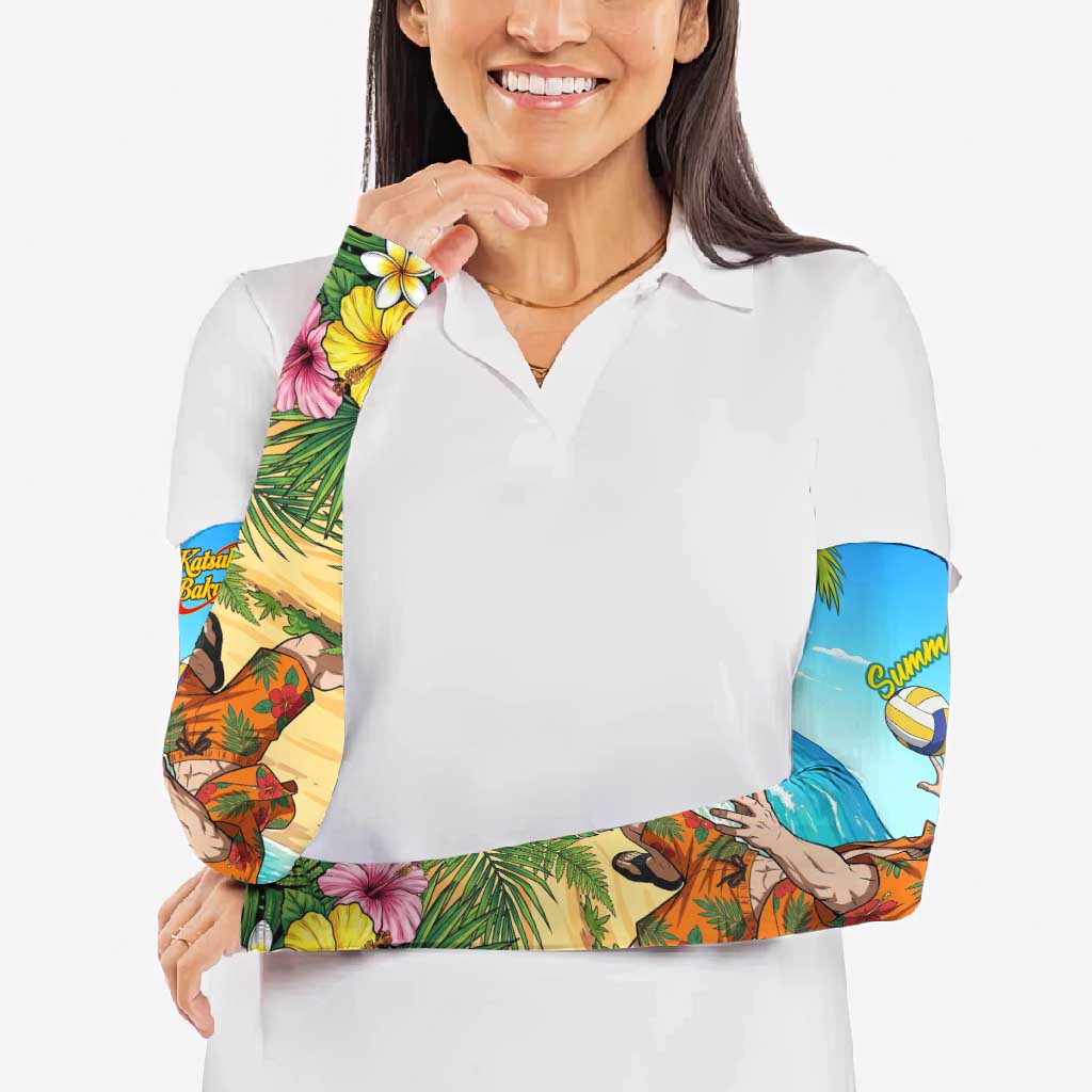 Katsuki Bakugo Summer Chill Arm Sleeves Tropical Anime Action Scene
