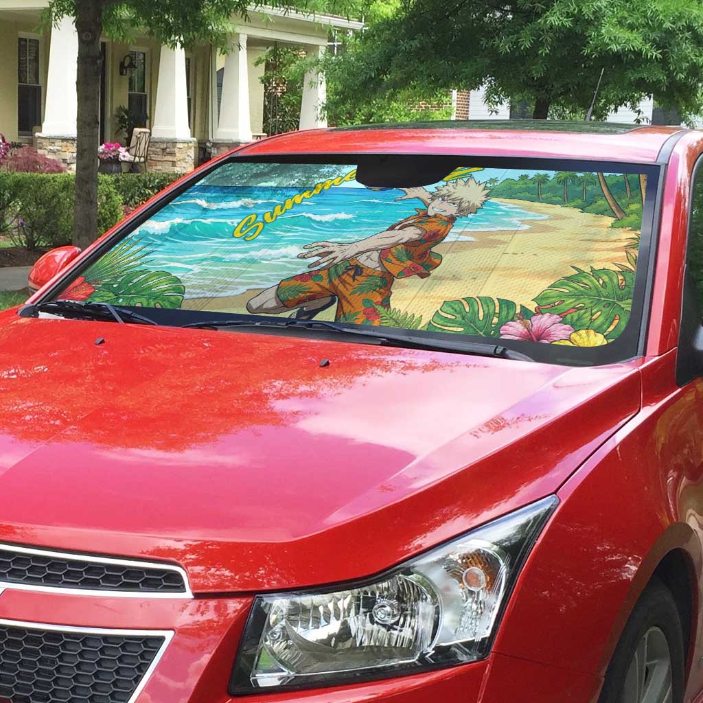 Katsuki Bakugo Summer Chill Auto Sun Shade Tropical Anime Action Scene