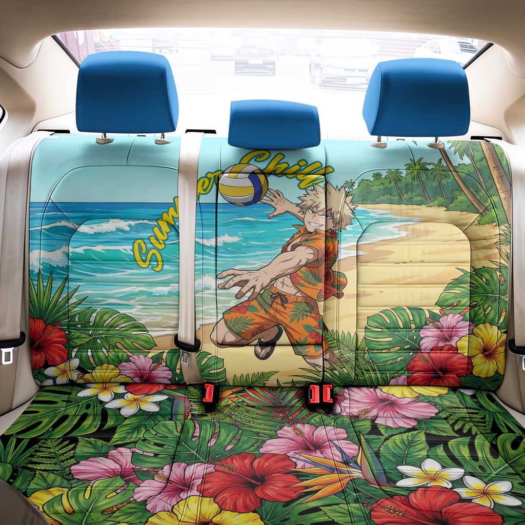 Katsuki Bakugo Summer Chill Back Car Seat Cover Tropical Anime Action Scene