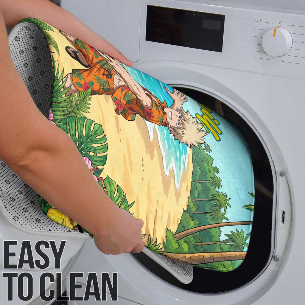 Katsuki Bakugo Summer Chill Bathroom Set Tropical Anime Action Scene