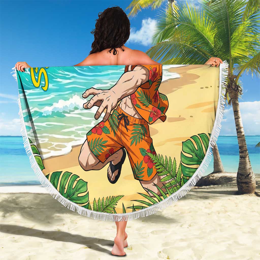 Katsuki Bakugo Summer Chill Beach Blanket Tropical Anime Action Scene