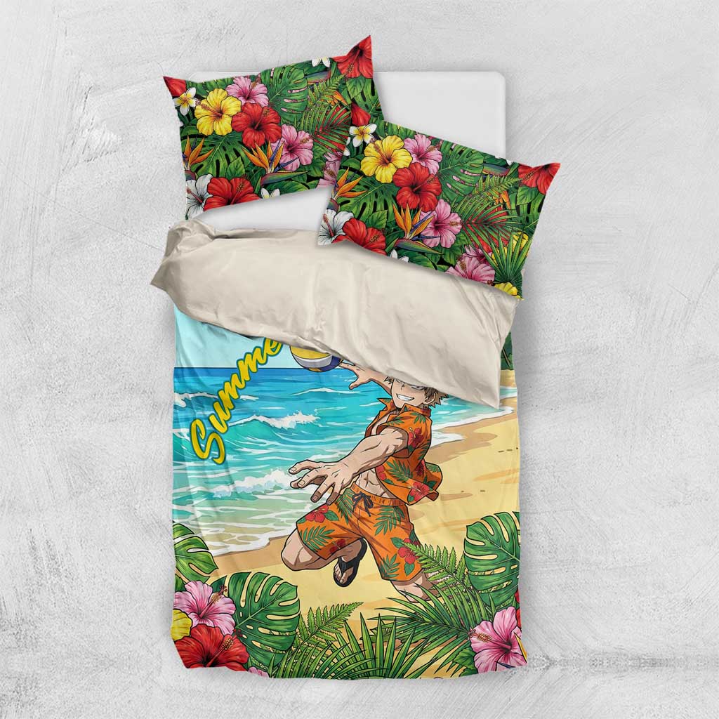 Katsuki Bakugo Summer Chill Bedding Set Tropical Anime Action Scene