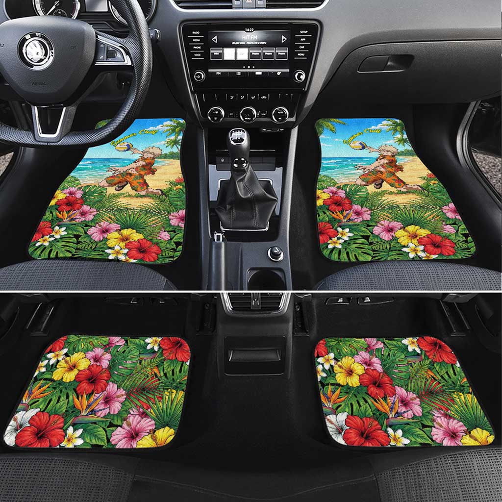 Katsuki Bakugo Summer Chill Car Mats Tropical Anime Action Scene