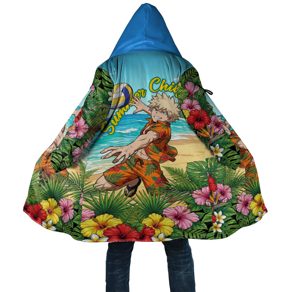 Katsuki Bakugo Summer Chill Cloak Tropical Anime Action Scene