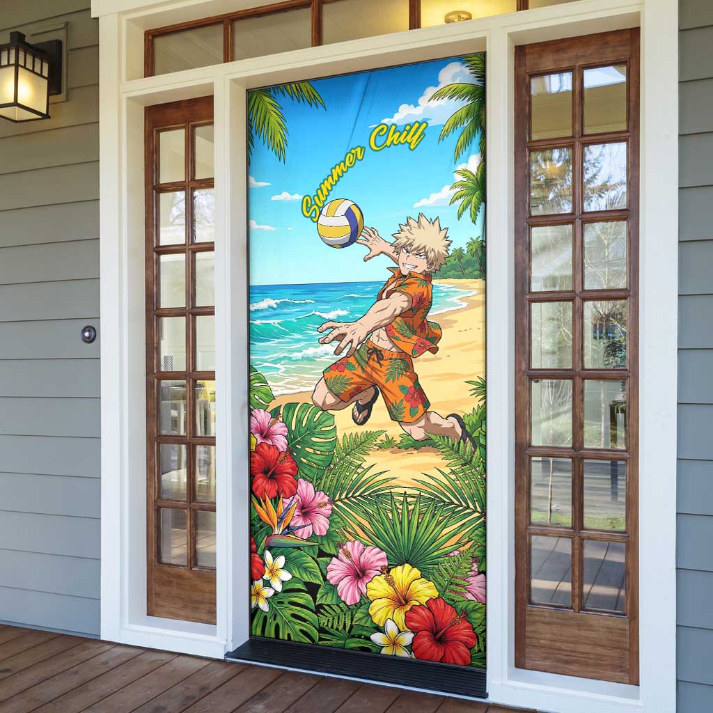 Katsuki Bakugo Summer Chill Door Cover Tropical Anime Action Scene
