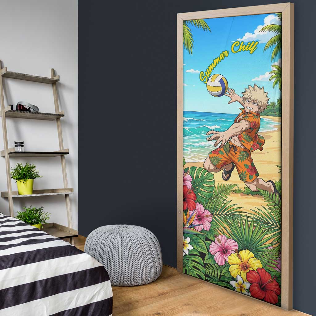 Katsuki Bakugo Summer Chill Door Cover Tropical Anime Action Scene