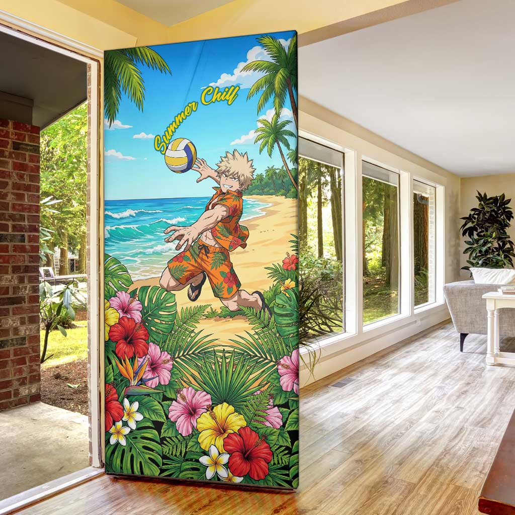 Katsuki Bakugo Summer Chill Door Cover Tropical Anime Action Scene