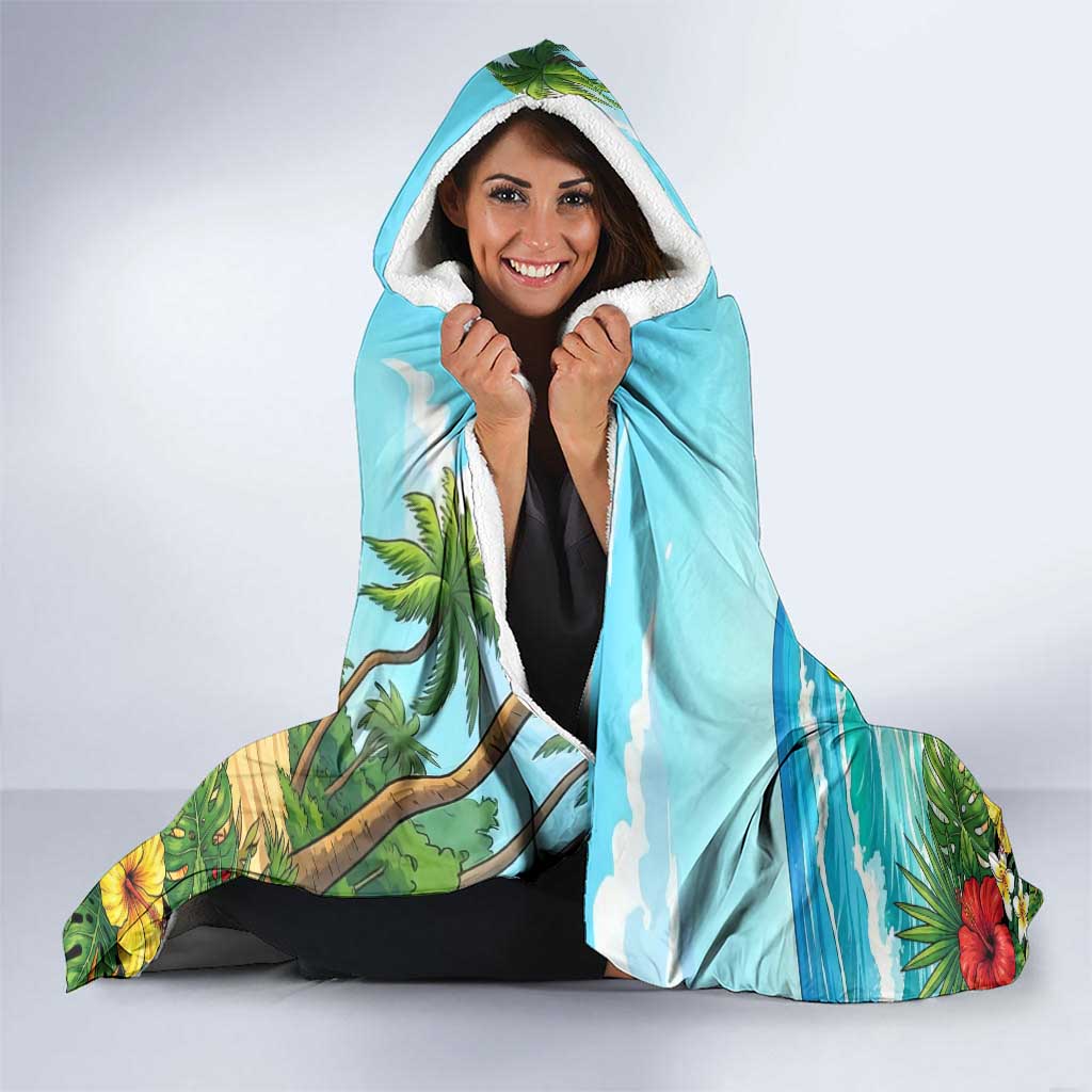 Katsuki Bakugo Summer Chill Hooded Blanket Tropical Anime Action Scene