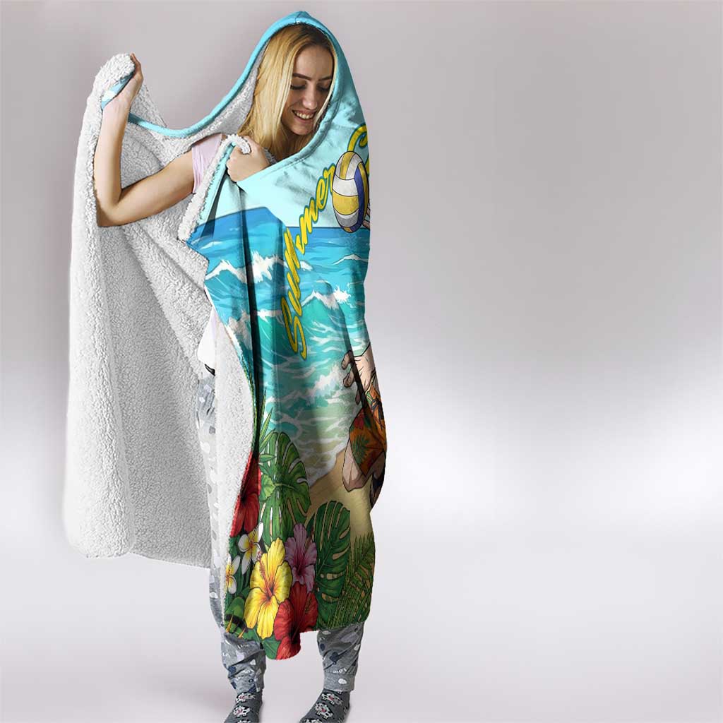 Katsuki Bakugo Summer Chill Hooded Blanket Tropical Anime Action Scene
