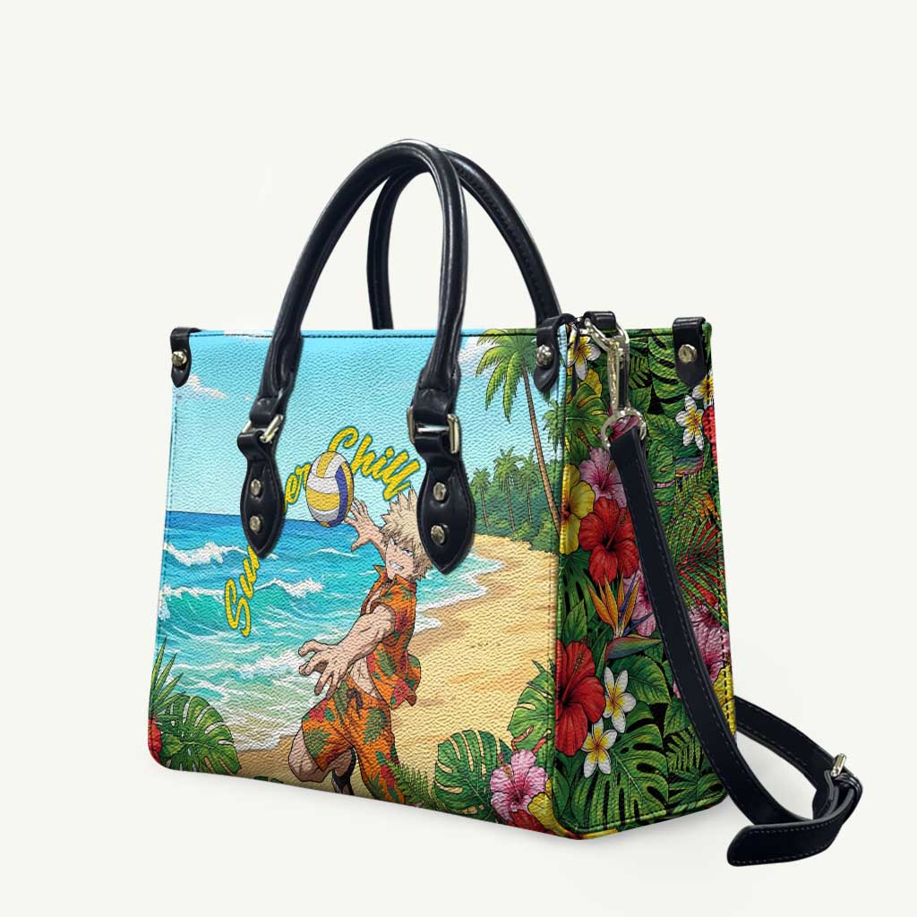 Katsuki Bakugo Summer Chill Leather Bag Tropical Anime Action Scene