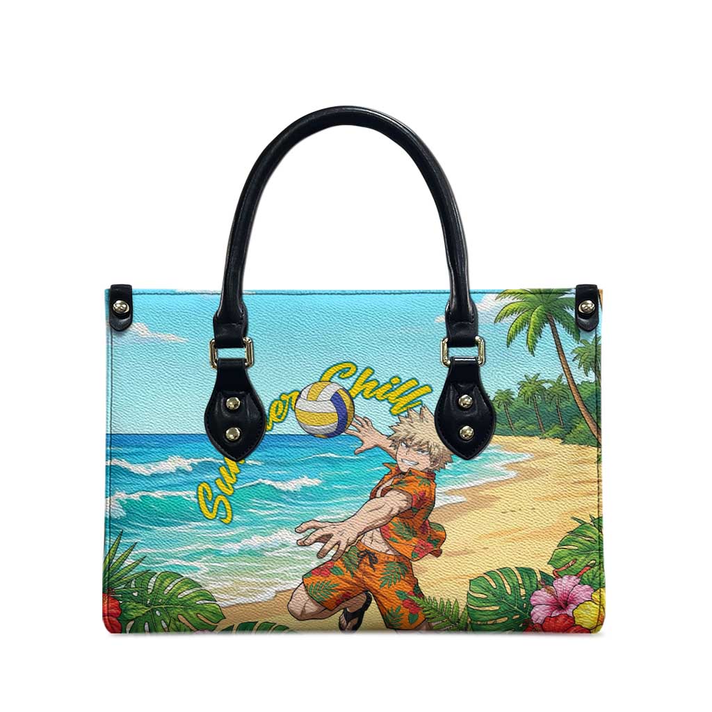 Katsuki Bakugo Summer Chill Leather Bag Tropical Anime Action Scene