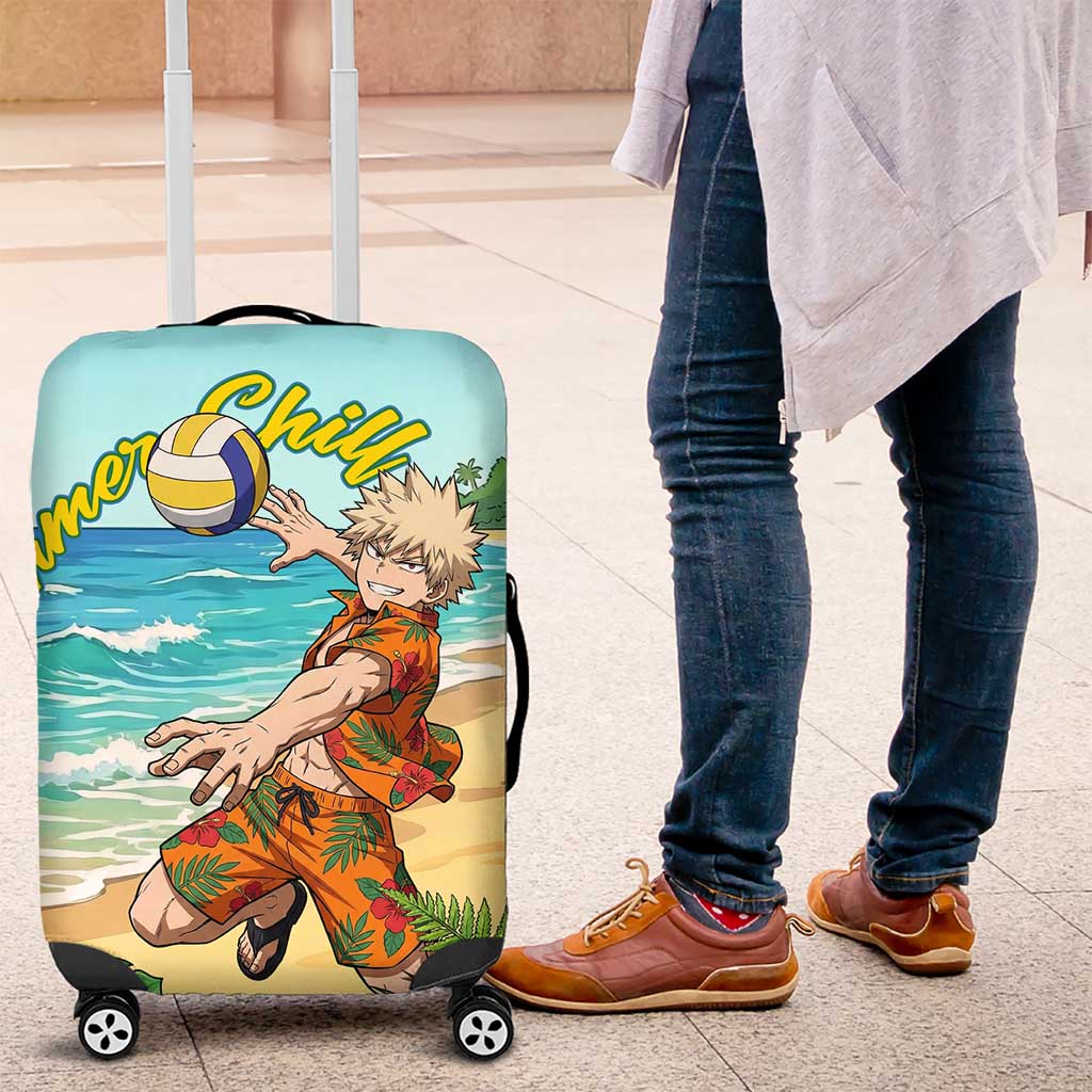 Katsuki Bakugo Summer Chill Luggage Cover Tropical Anime Action Scene