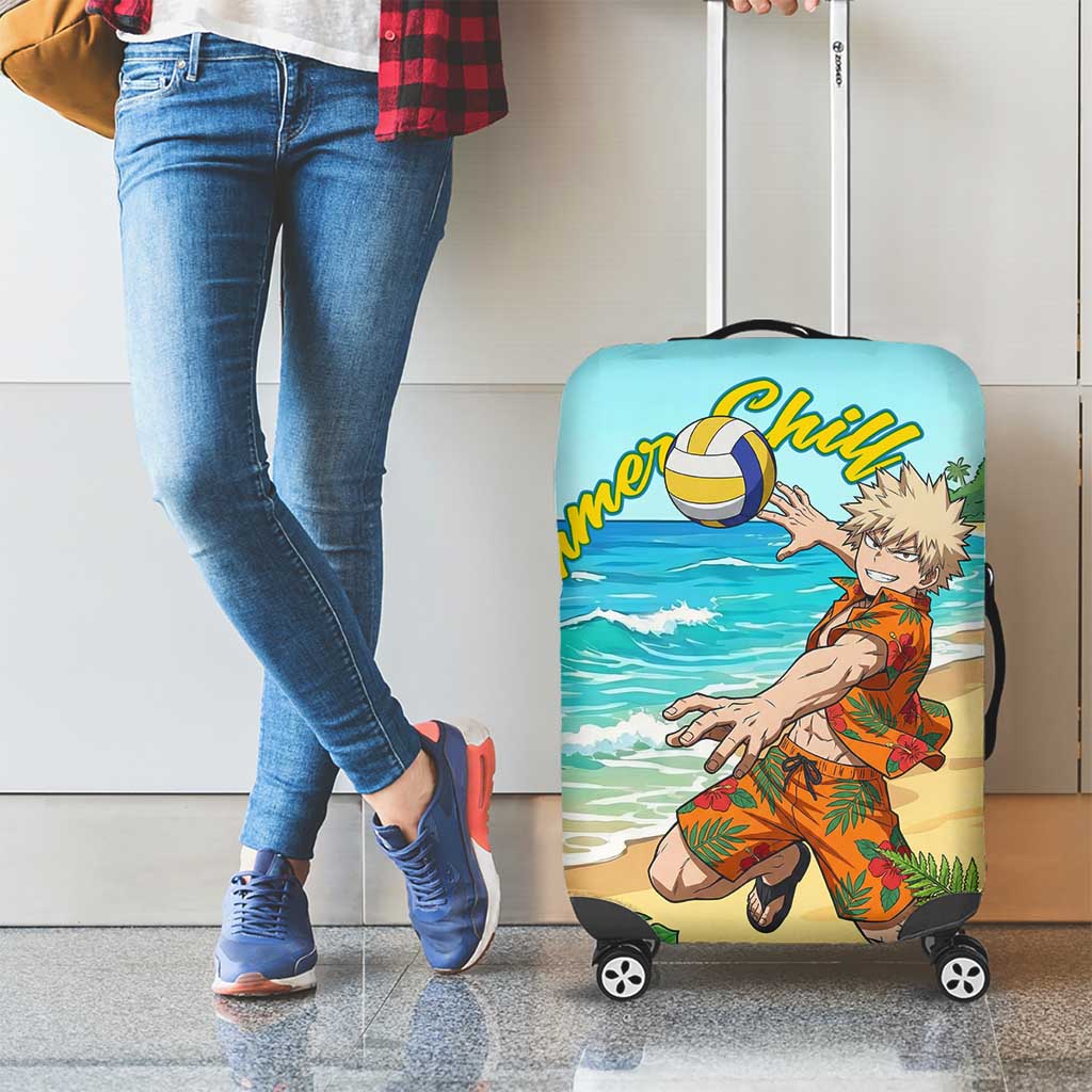 Katsuki Bakugo Summer Chill Luggage Cover Tropical Anime Action Scene