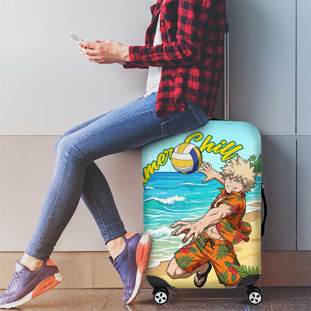 Katsuki Bakugo Summer Chill Luggage Cover Tropical Anime Action Scene