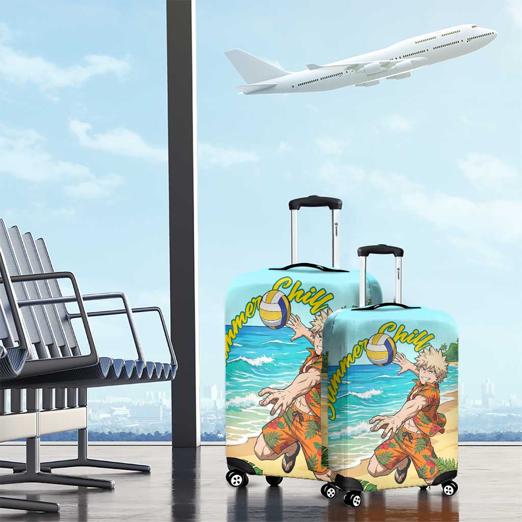 Katsuki Bakugo Summer Chill Luggage Cover Tropical Anime Action Scene