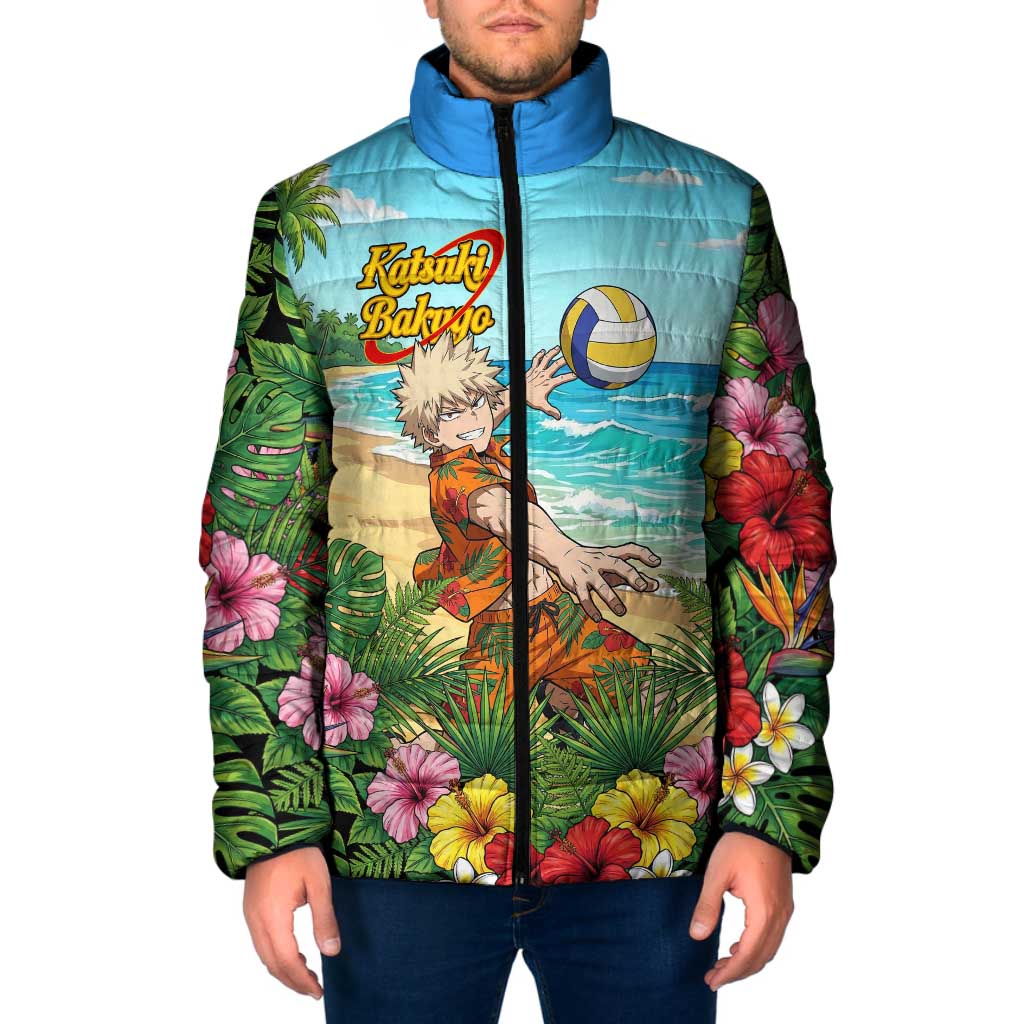 Katsuki Bakugo Summer Chill Padded Jacket Tropical Anime Action Scene