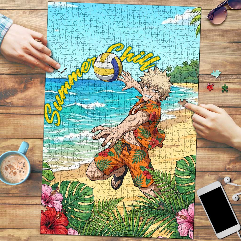 Katsuki Bakugo Summer Chill Puzzle Tropical Anime Action Scene