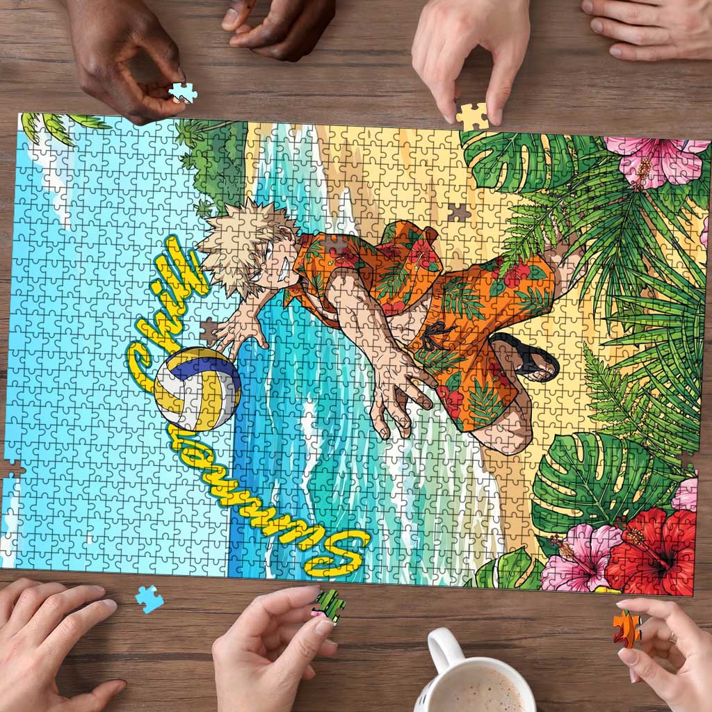 Katsuki Bakugo Summer Chill Puzzle Tropical Anime Action Scene