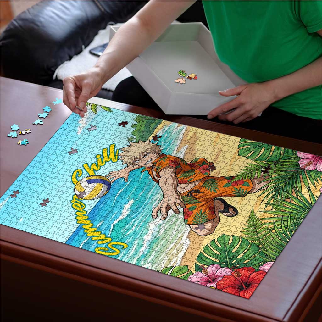 Katsuki Bakugo Summer Chill Puzzle Tropical Anime Action Scene