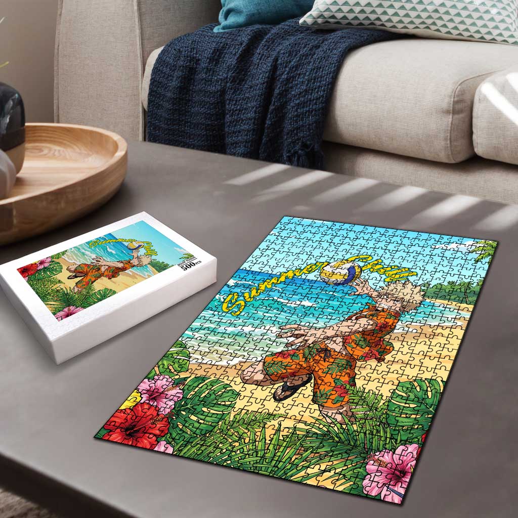 Katsuki Bakugo Summer Chill Puzzle Tropical Anime Action Scene