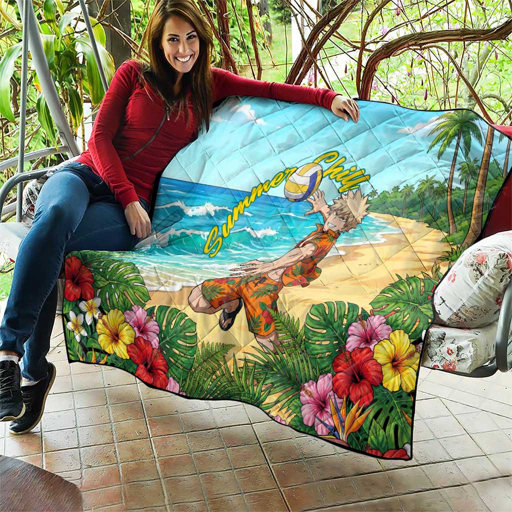 Katsuki Bakugo Summer Chill Quilt Tropical Anime Action Scene