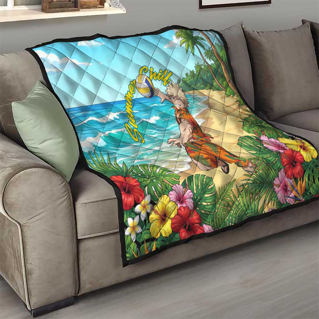 Katsuki Bakugo Summer Chill Quilt Tropical Anime Action Scene