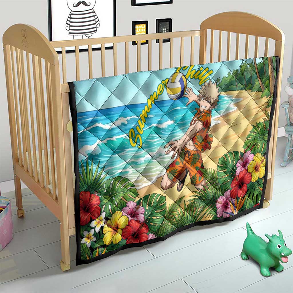 Katsuki Bakugo Summer Chill Quilt Tropical Anime Action Scene