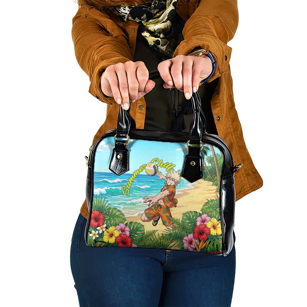 Katsuki Bakugo Summer Chill Shoulder Handbag Tropical Anime Action Scene