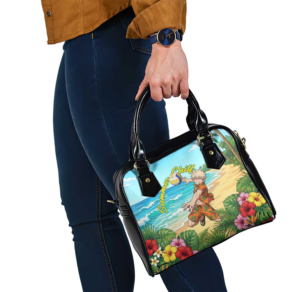 Katsuki Bakugo Summer Chill Shoulder Handbag Tropical Anime Action Scene