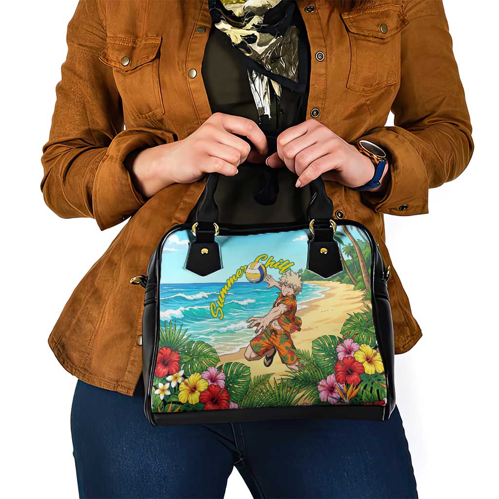 Katsuki Bakugo Summer Chill Shoulder Handbag Tropical Anime Action Scene