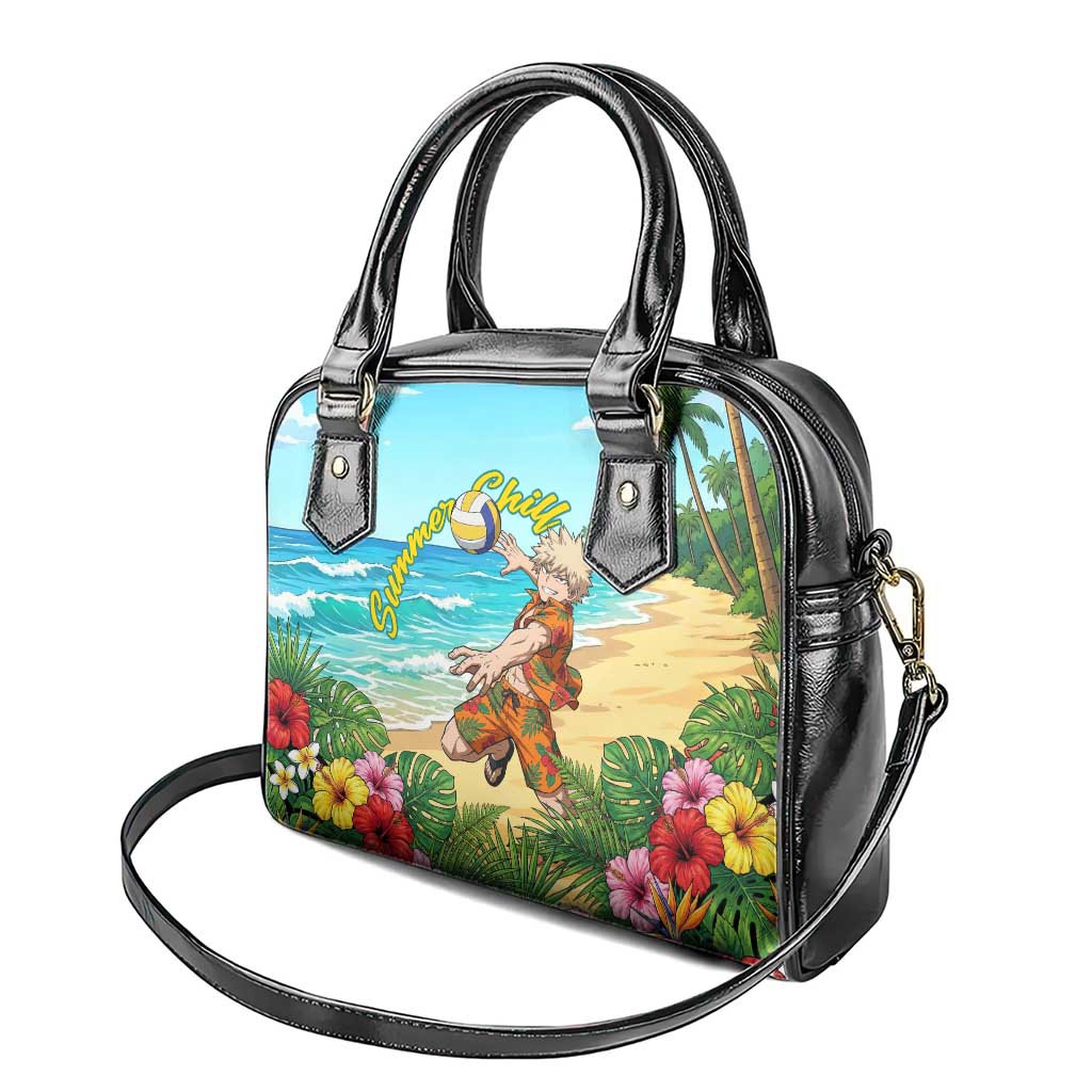 Katsuki Bakugo Summer Chill Shoulder Handbag Tropical Anime Action Scene