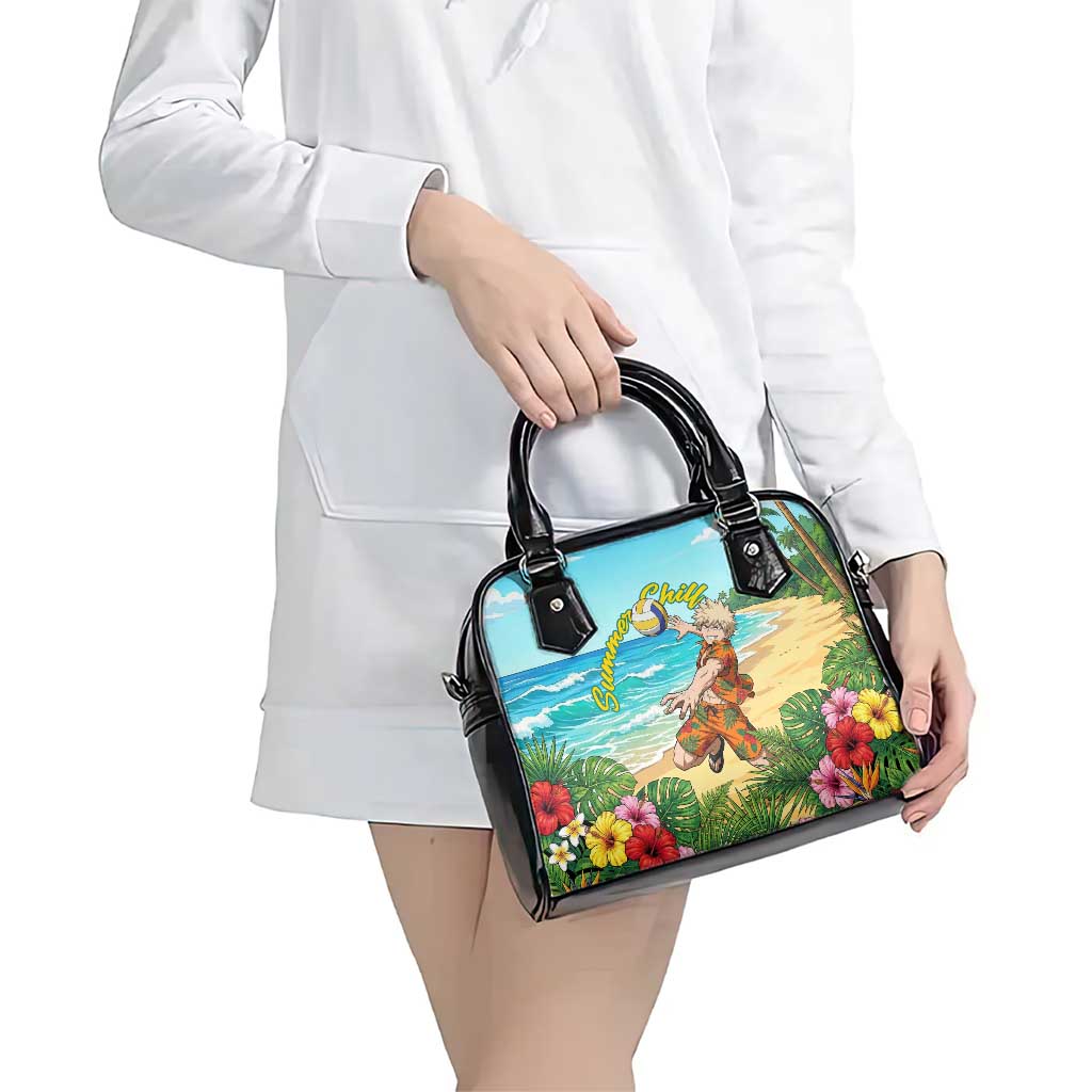 Katsuki Bakugo Summer Chill Shoulder Handbag Tropical Anime Action Scene