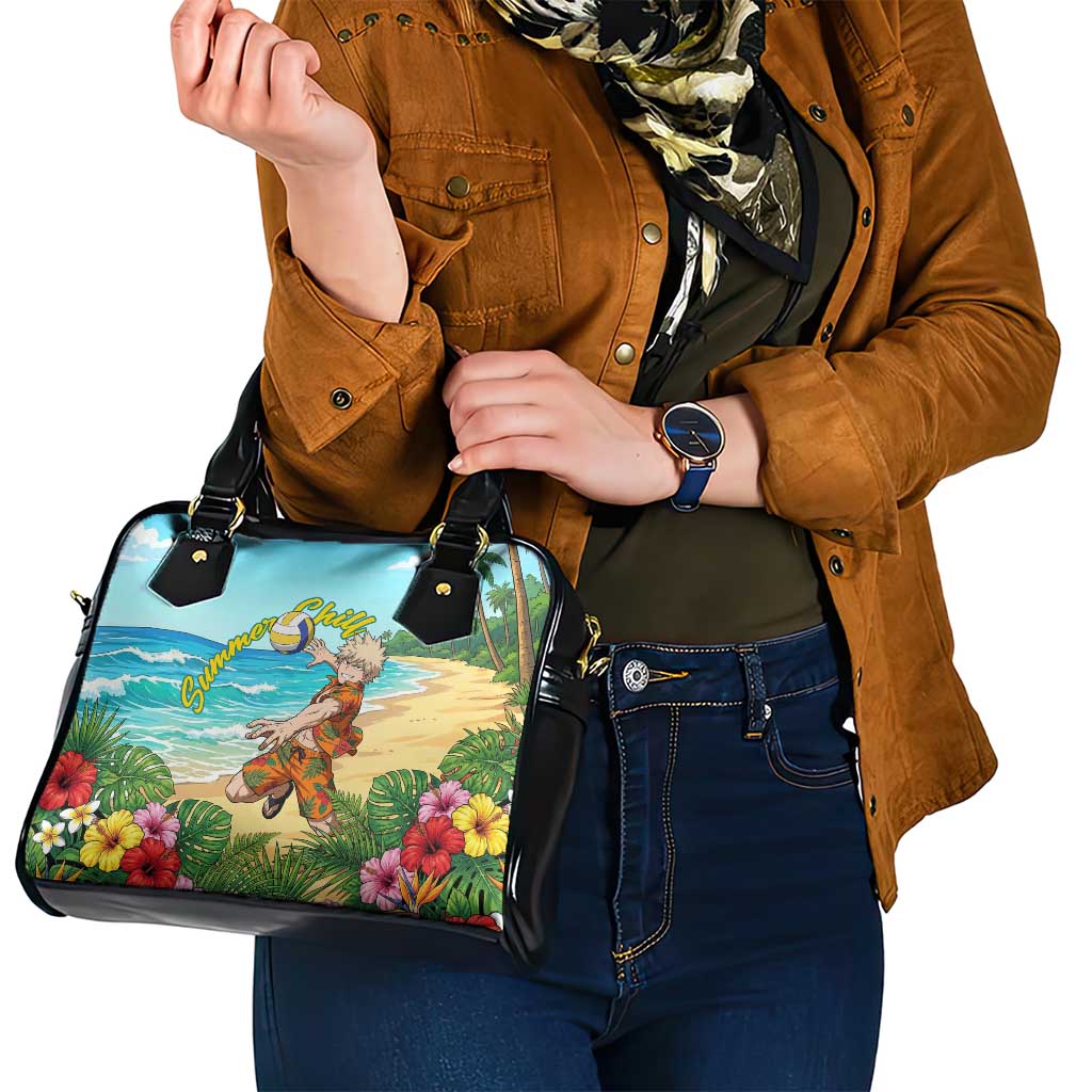 Katsuki Bakugo Summer Chill Shoulder Handbag Tropical Anime Action Scene