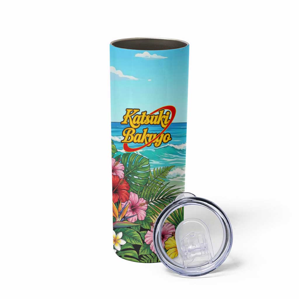 Katsuki Bakugo Summer Chill Skinny Tumbler Tropical Anime Action Scene