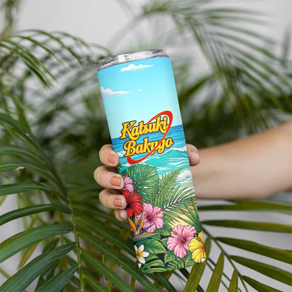 Katsuki Bakugo Summer Chill Skinny Tumbler Tropical Anime Action Scene