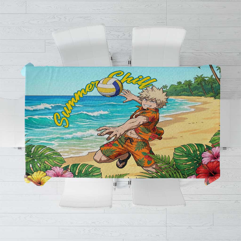 Katsuki Bakugo Summer Chill Tablecloth Tropical Anime Action Scene