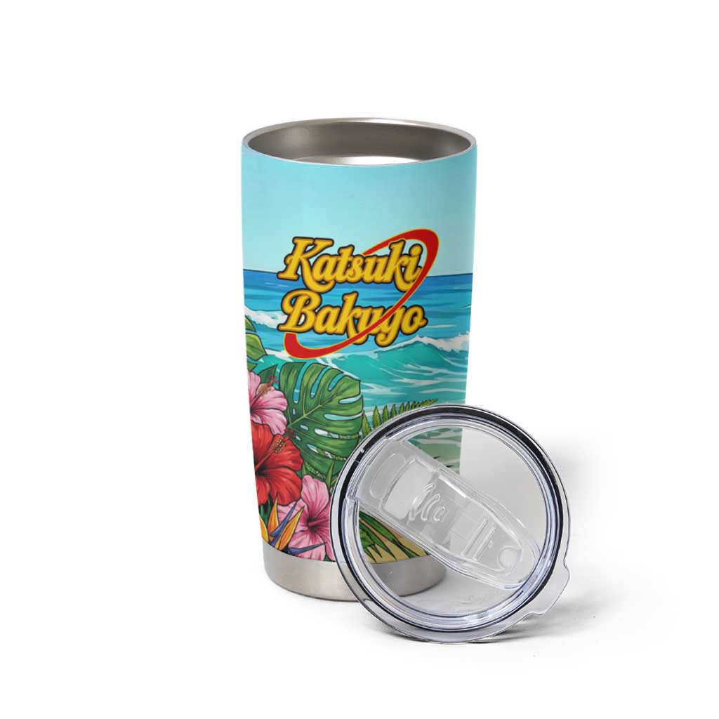 Katsuki Bakugo Summer Chill Tumbler Cup Tropical Anime Action Scene