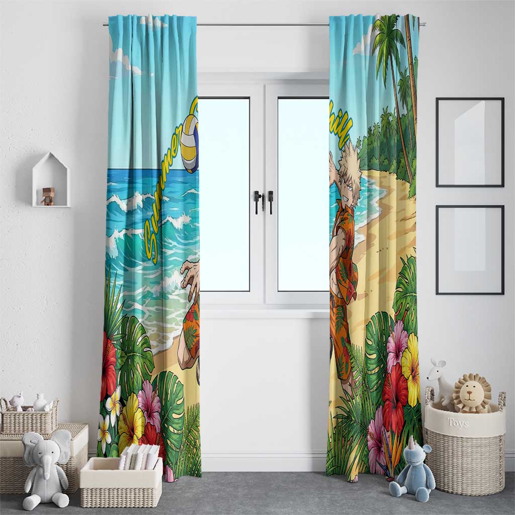 Katsuki Bakugo Summer Chill Window Curtain Tropical Anime Action Scene
