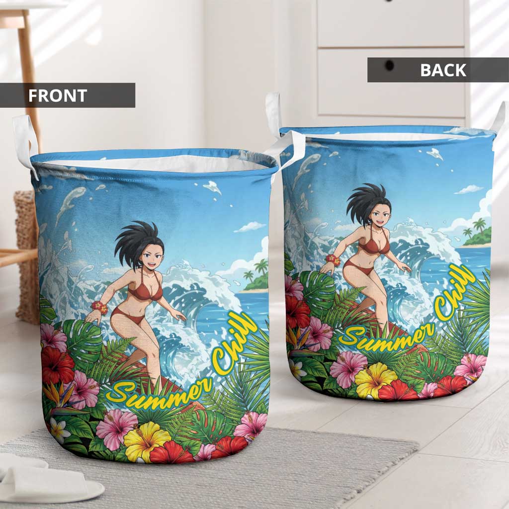 Momo Yaoyorozu Summer Chill Laundry Basket Tropical Anime Surf Adventure