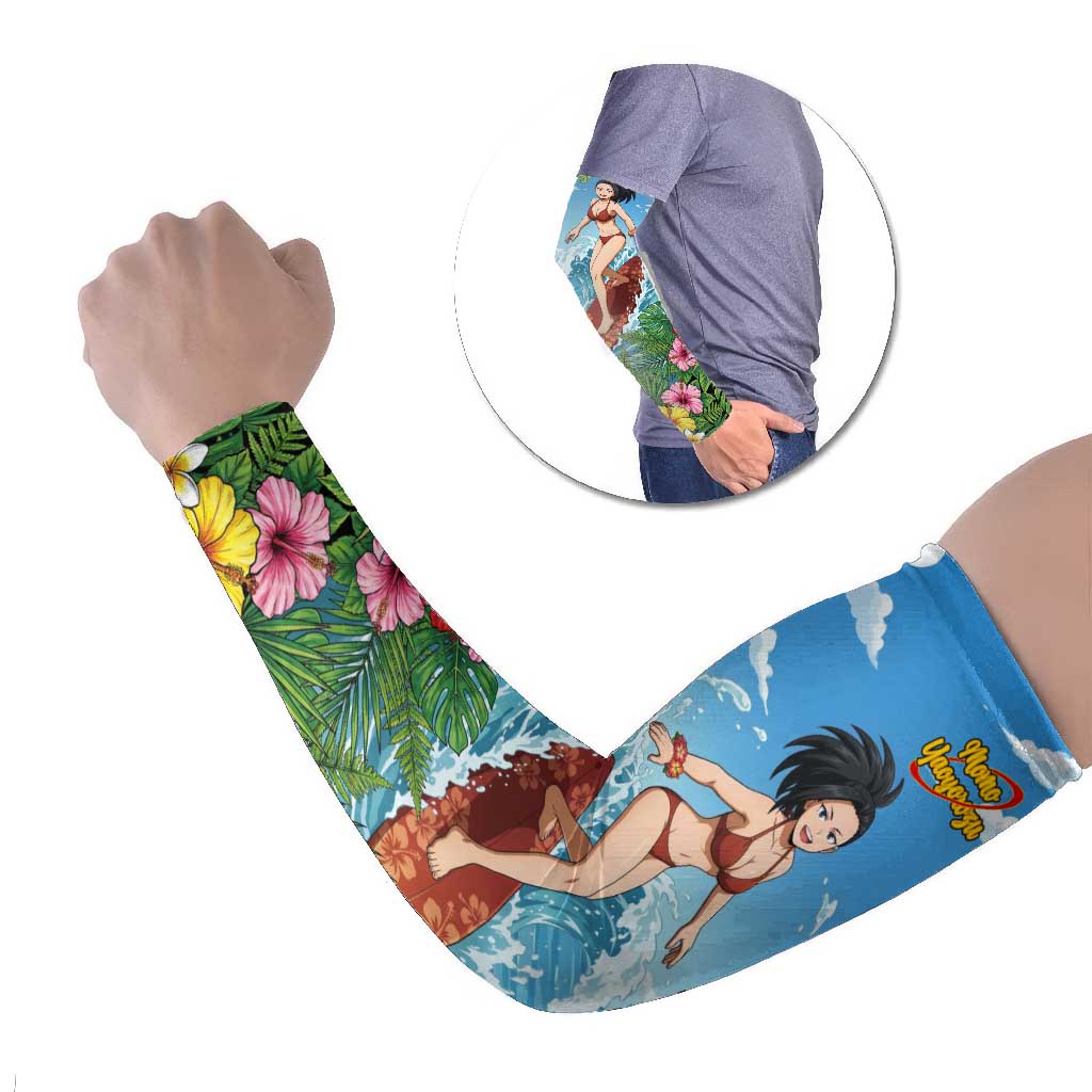 Momo Yaoyorozu Summer Chill Arm Sleeves Tropical Anime Surf Adventure